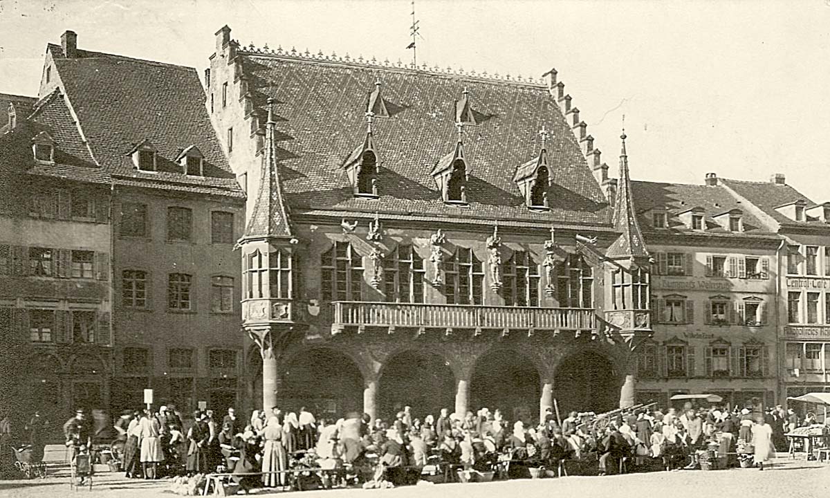 Freiburg im Breisgau. Marktplatz, 1925