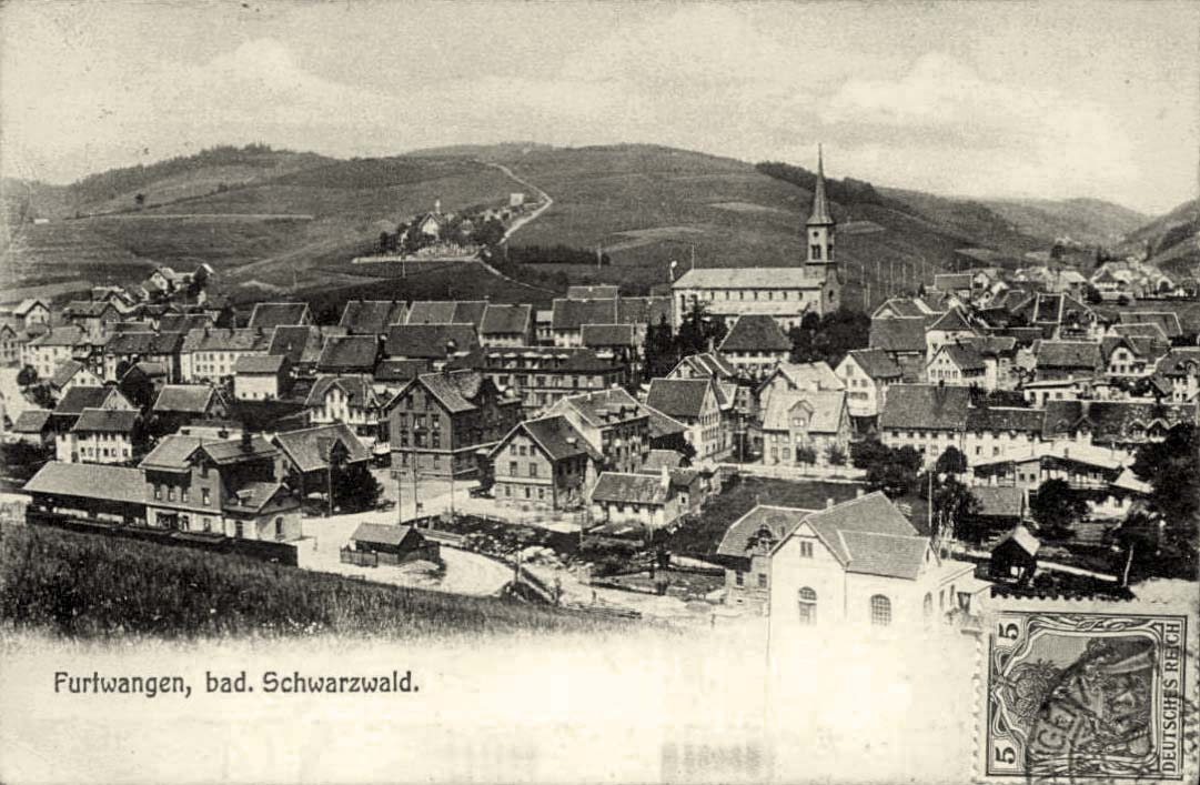 Furtwangen im Schwarzwald. Panorama der Stadt