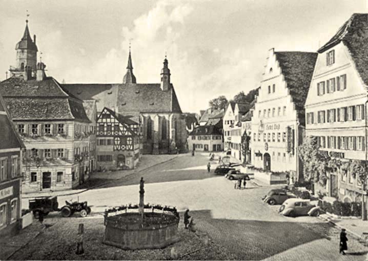 Feuchtwangen. Marktplatz, 1955