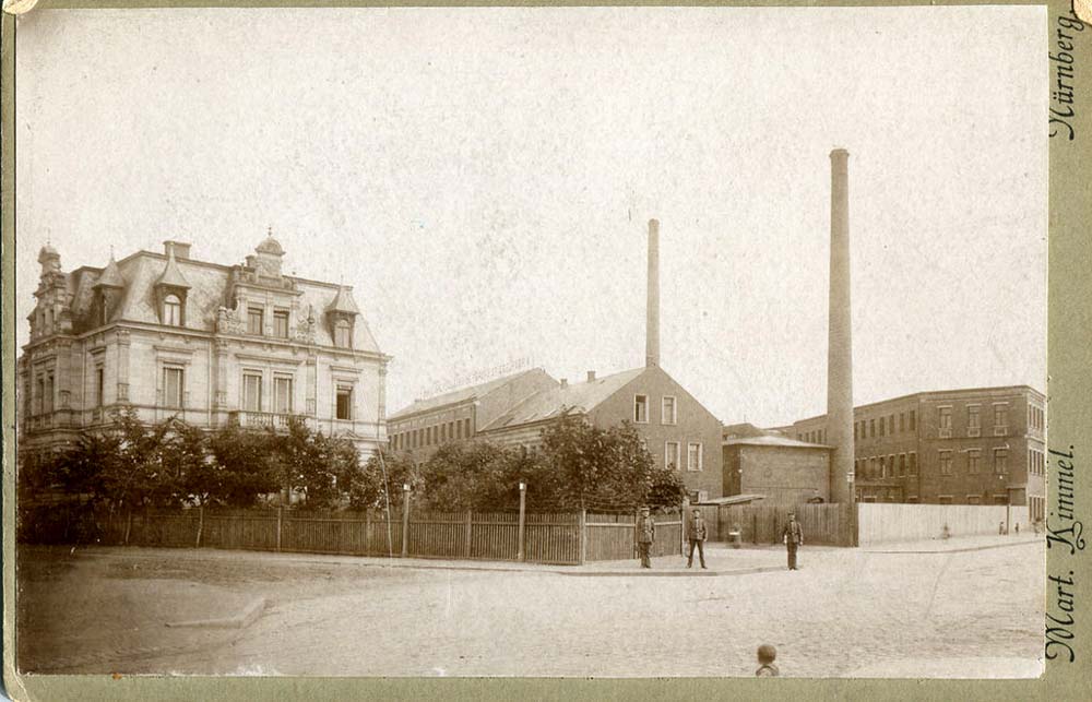 Fürth. Panorama von Firma N. Wiederer von der Bahn aus, 1908
