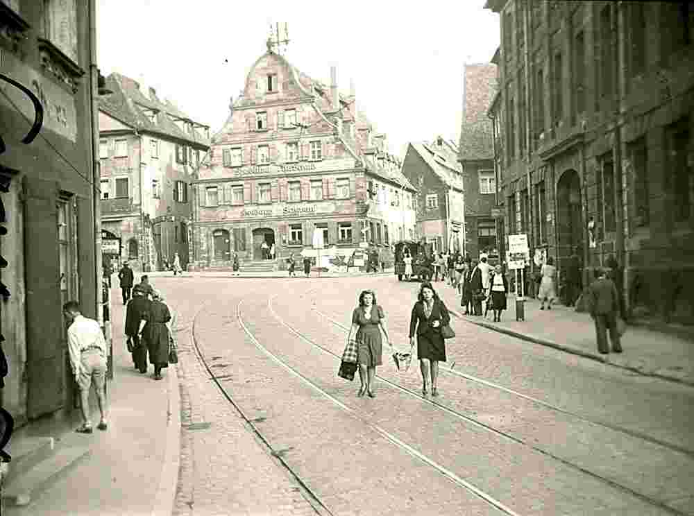 Fürth. Panorama von Stadtstraße, 1945