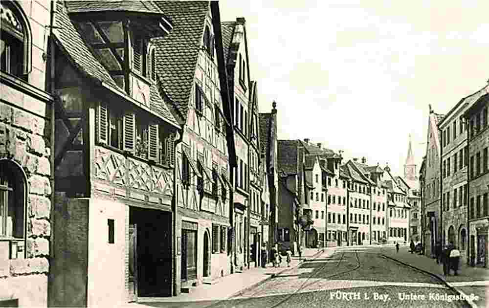Fürth. Unterer Königstraße und Gasthof zum Lindwurm, 1937