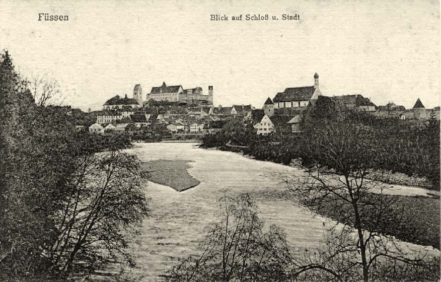 Füssen. Blick auf Stadt und Schloß, 1934