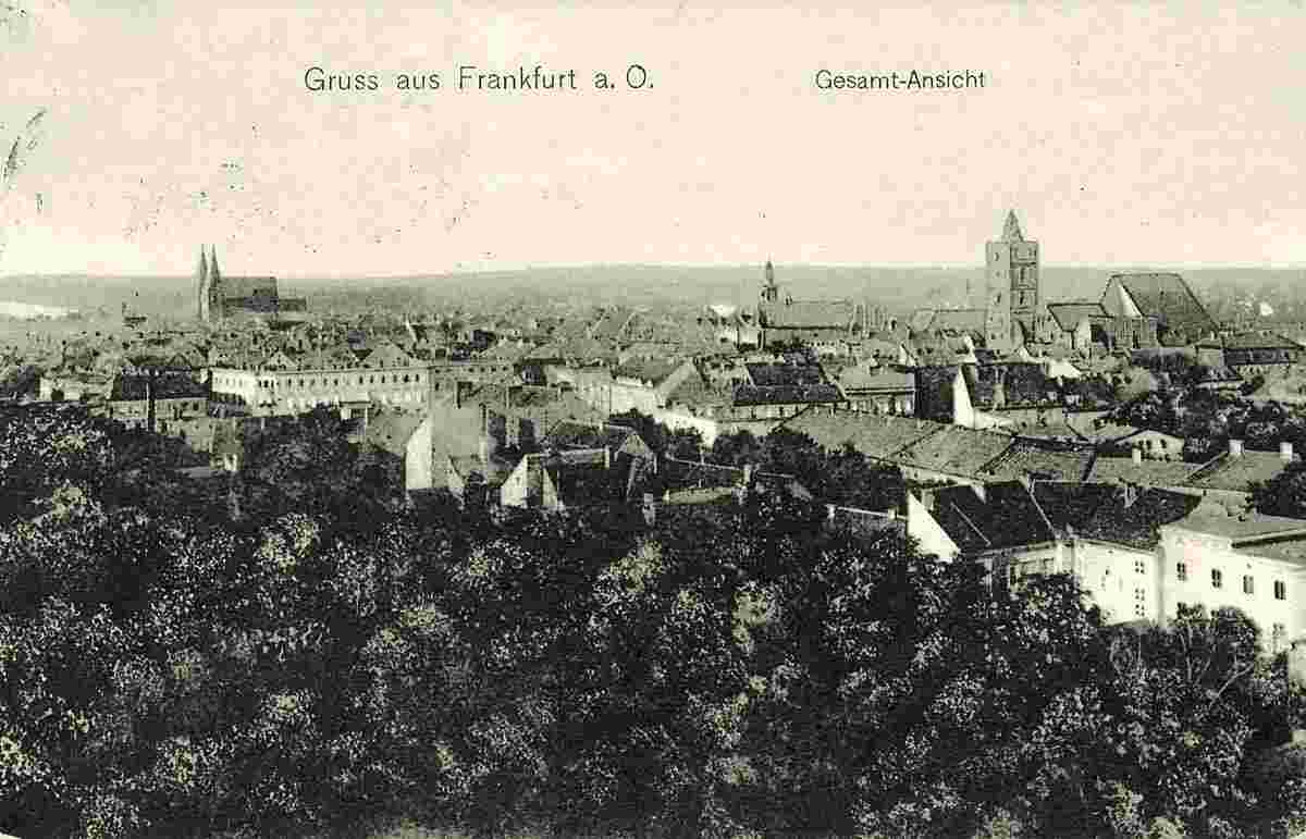 Frankfurt an der Oder. Panorama der Stadt, 1920