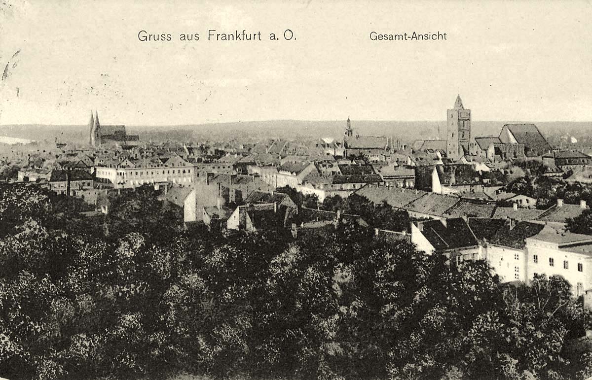 Frankfurt an der Oder. Panorama der Stadt, 1920