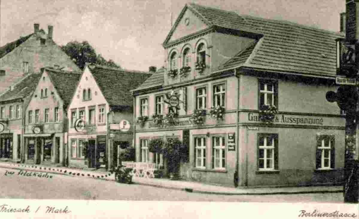 Friesack. Berliner Straße, Gasthof zum Stern, um 1930