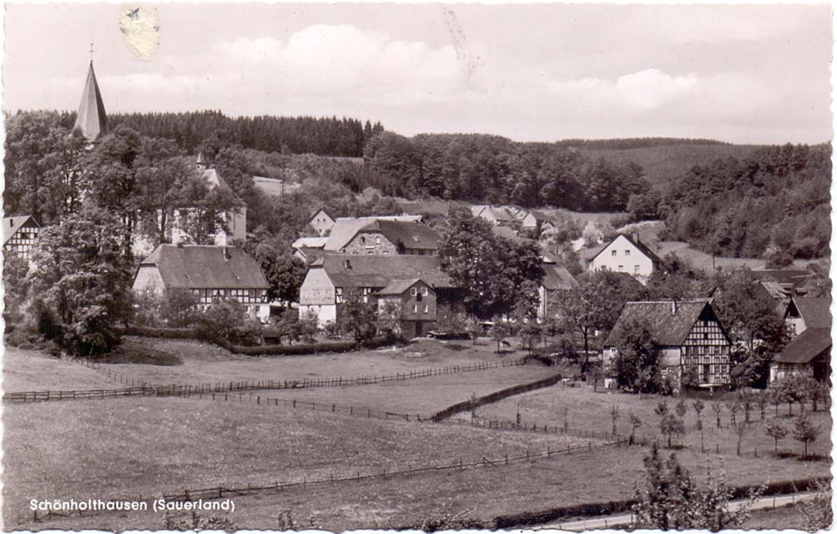 Finnentrop. Blick zur Schönholthausen, 1952