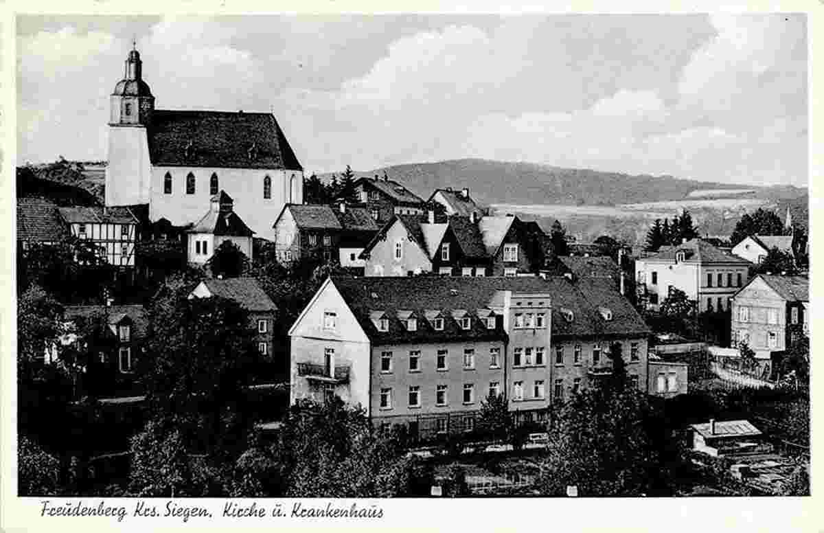 Freudenberg. Kirche und Krankenhaus, 1943