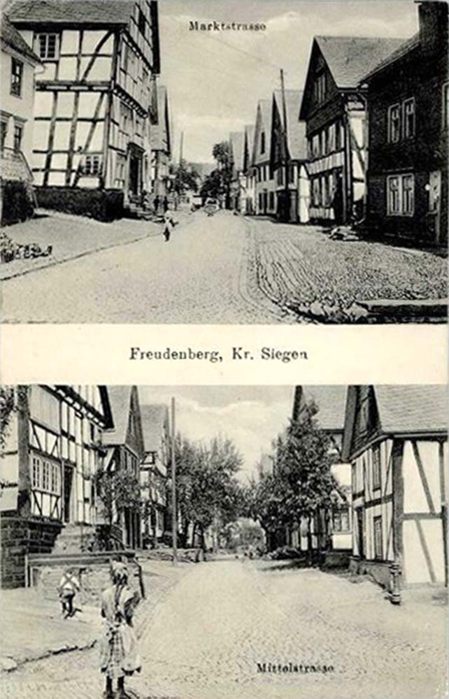 Freudenberg (Siegerland). Marktstraße und Mittelstraße, 1916