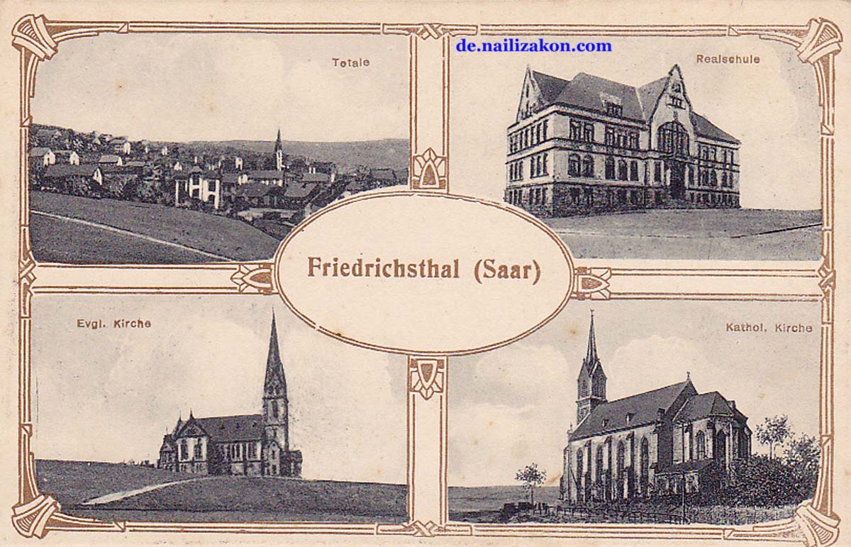 Friedrichsthal. Realschule, Evangelische- und Katholische Kirche