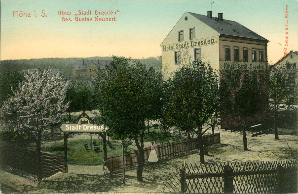 Flöha. Gasthof 'Stadt Dresden', Besitzer Gustav Neubert, 1902