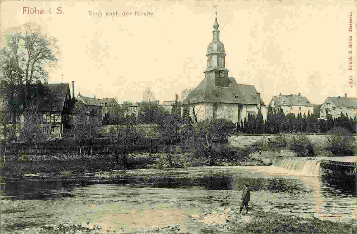 Flöha. Kirche und Wehr, 1903