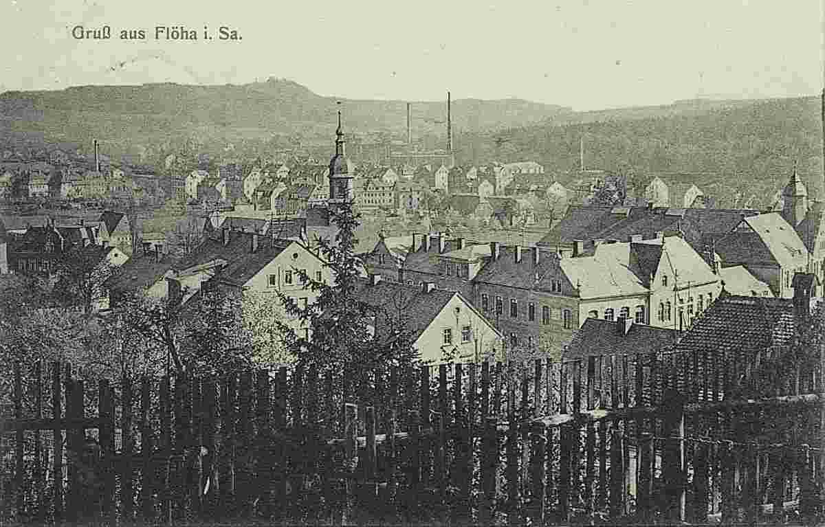 Flöha. Panorama der Stadt