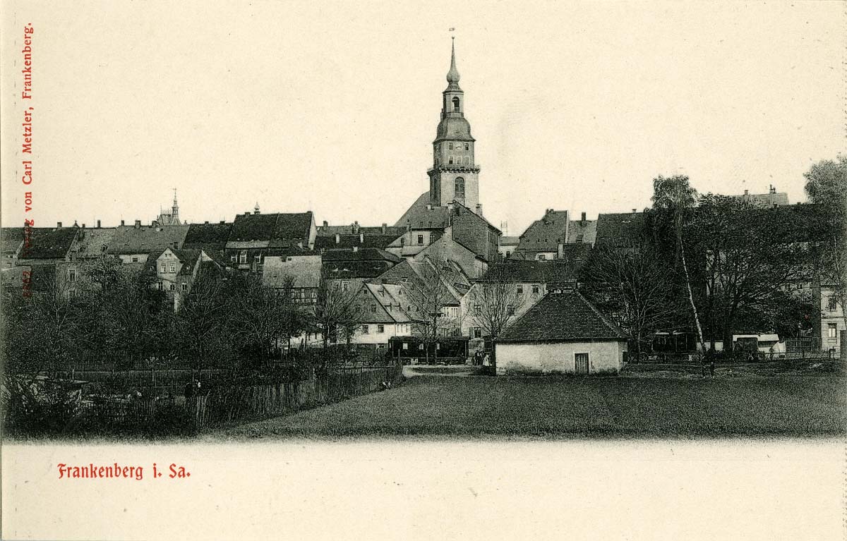 Blick auf Frankenberg mit Kirche, 1907