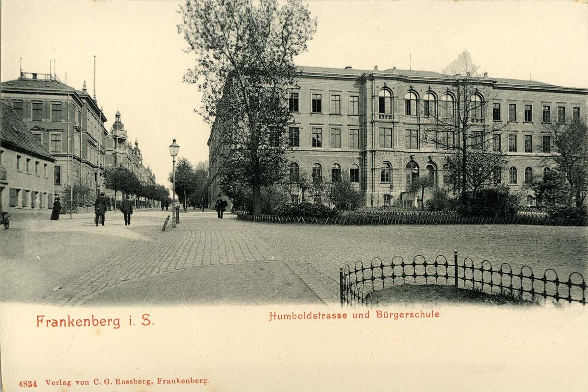 Frankenberg. Humboldstraße und Bürgerschule, 1903