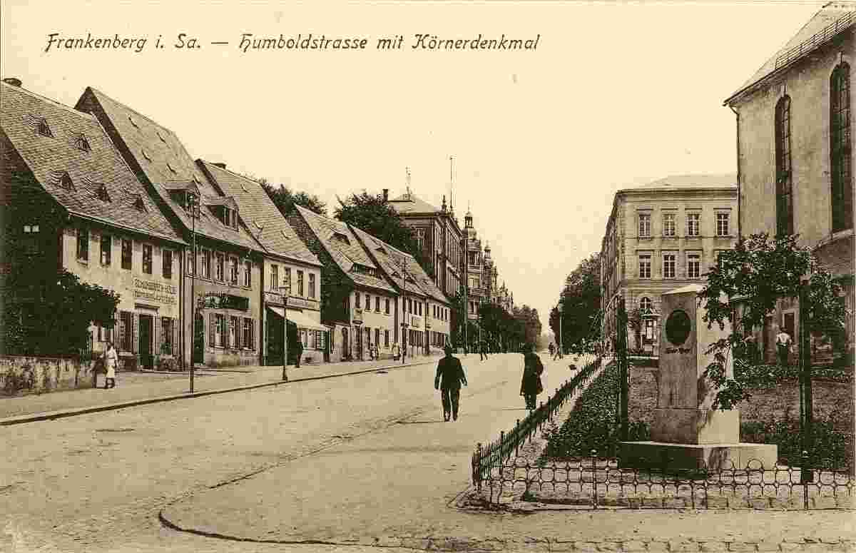 Frankenberg. Humboldstraße und Körnerdenkmal, 1915