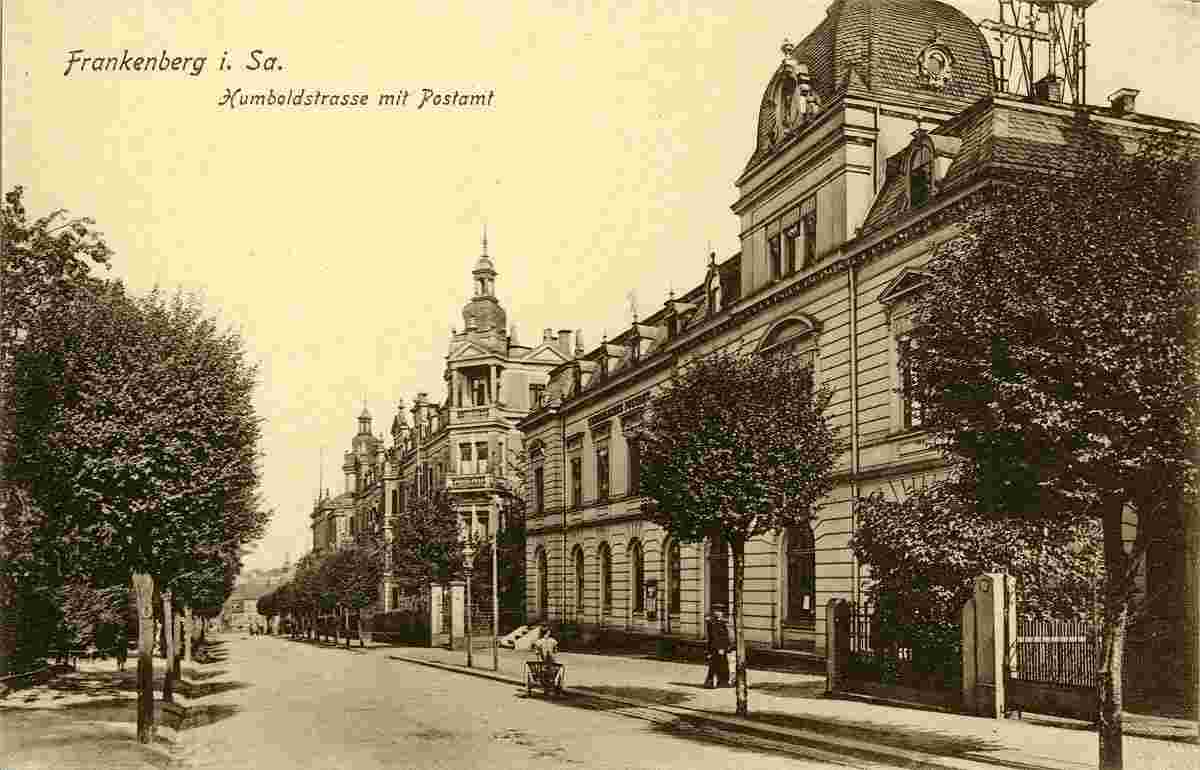 Frankenberg. Humboldstraße mit Postamt, 1915