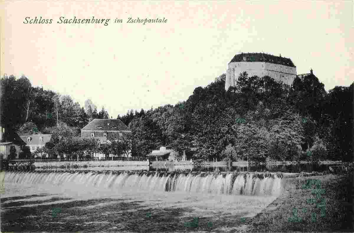 Frankenberg. Schloss Sachsenburg im Zschopautal, 1907