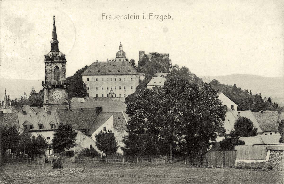 Frauenstein. Panorama der Stadt, 1909