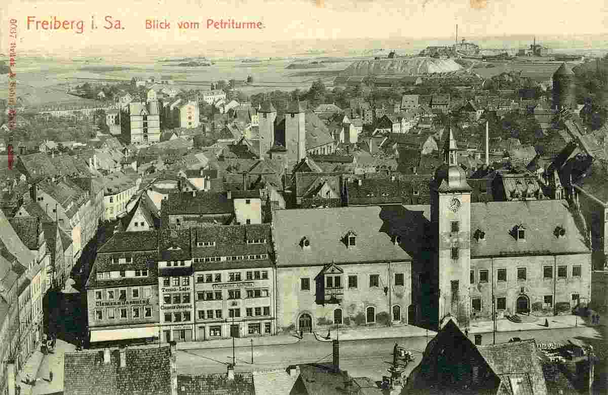 Freiberg. Blick vom Petriturm auf Freiberg, 1905