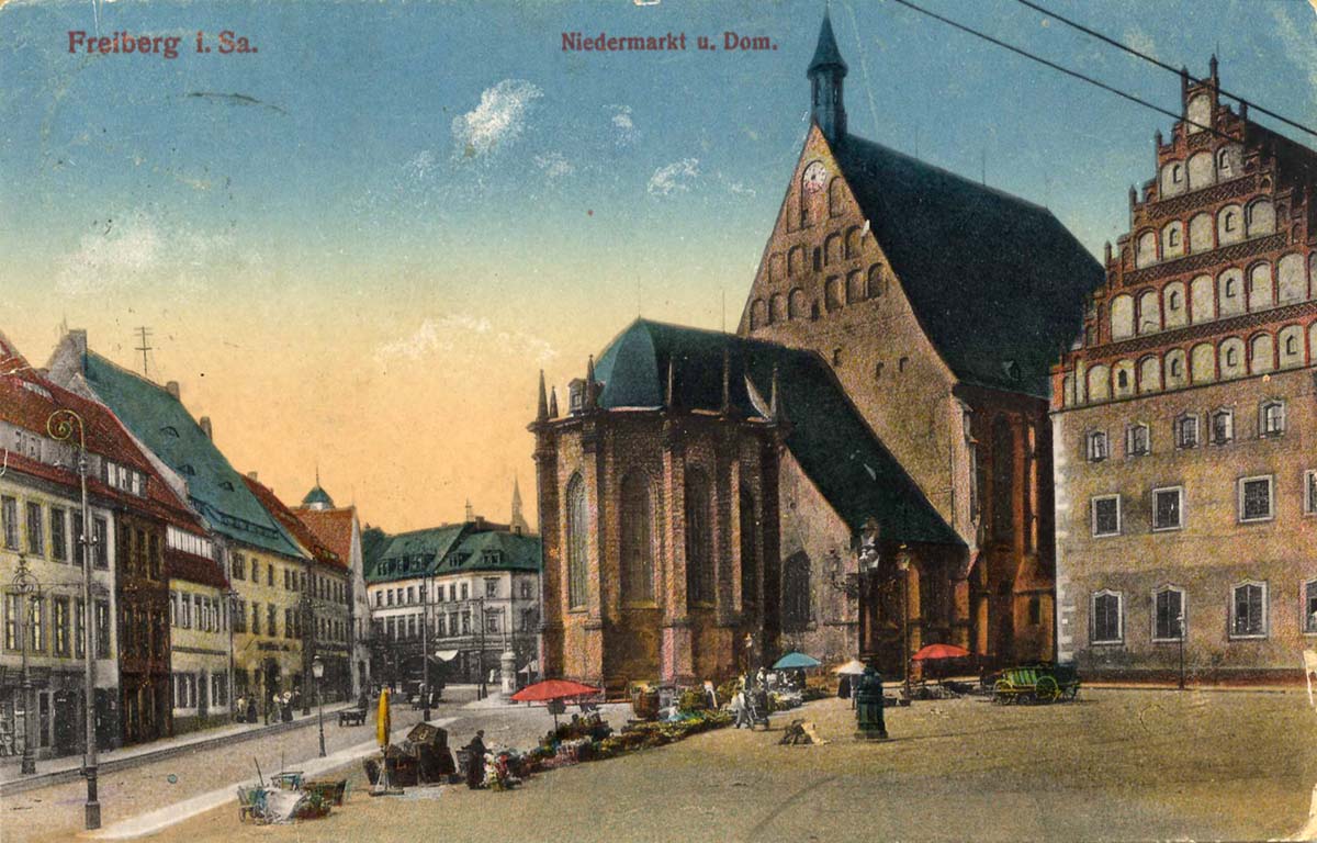 Freiberg. Niedermarkt und Dom, 1921