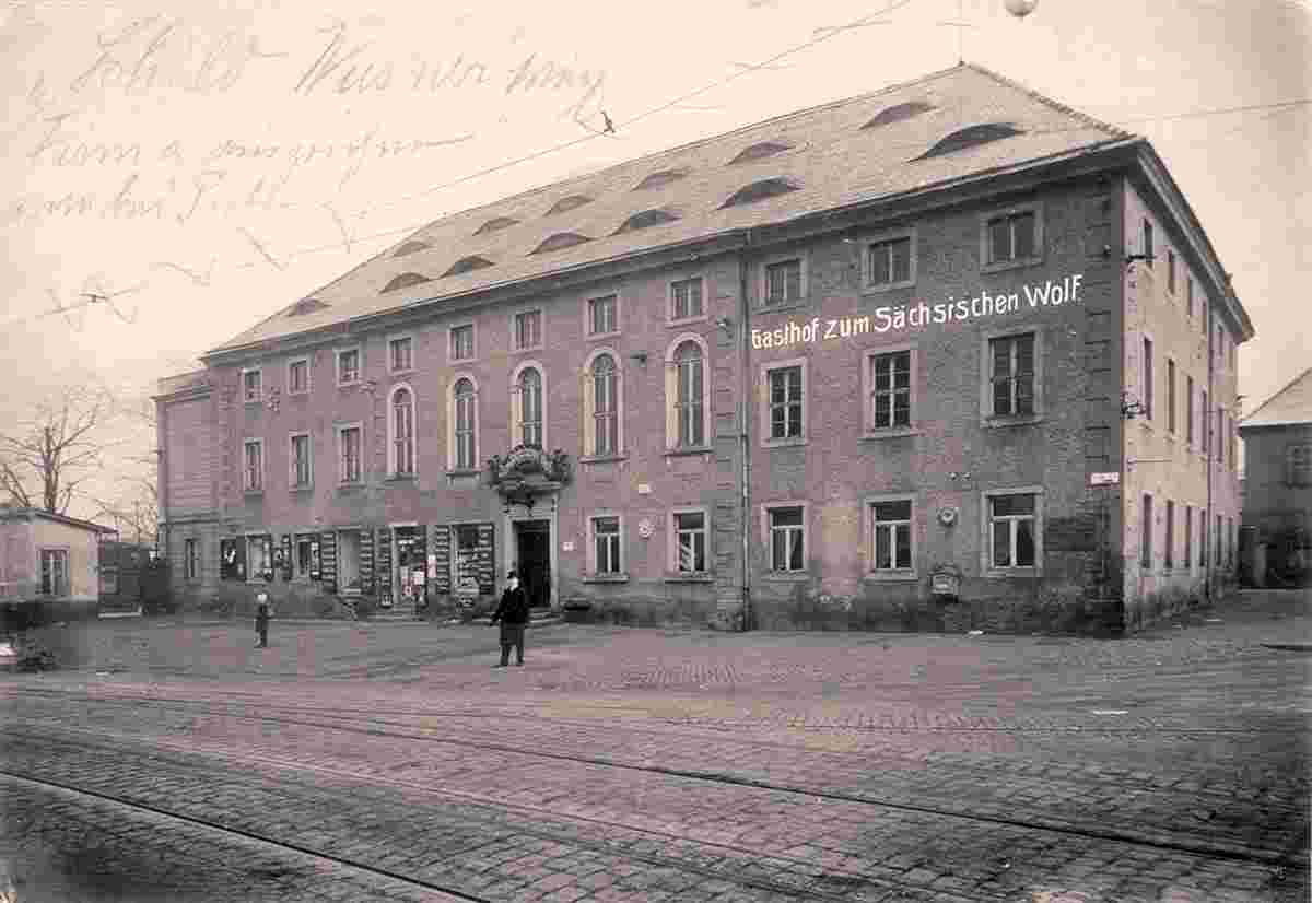 Freital. Deuben - Gasthof zum Sächsischen Wolf, 1914