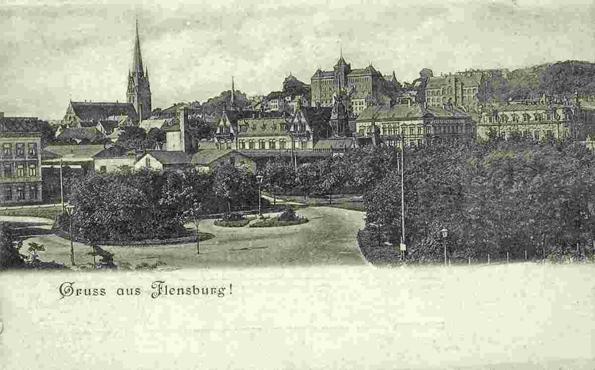 Flensburg. Panorama der Stadt