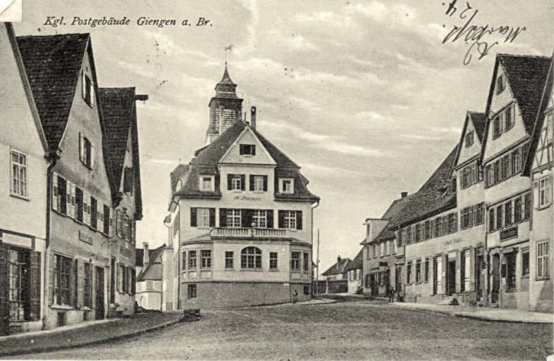 Giengen an der Brenz. Königliches Postgebäude, 1915