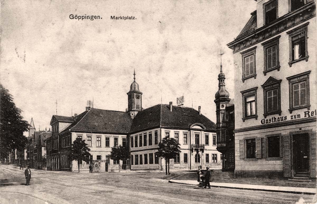 Göppingen. Marktplatz, Rathaus und Gasthaus