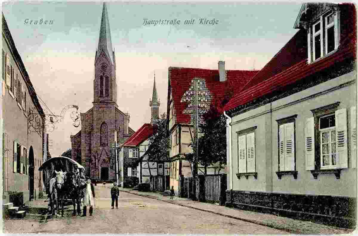 Graben-Neudorf. Graben - Kirche am Hauptstraße