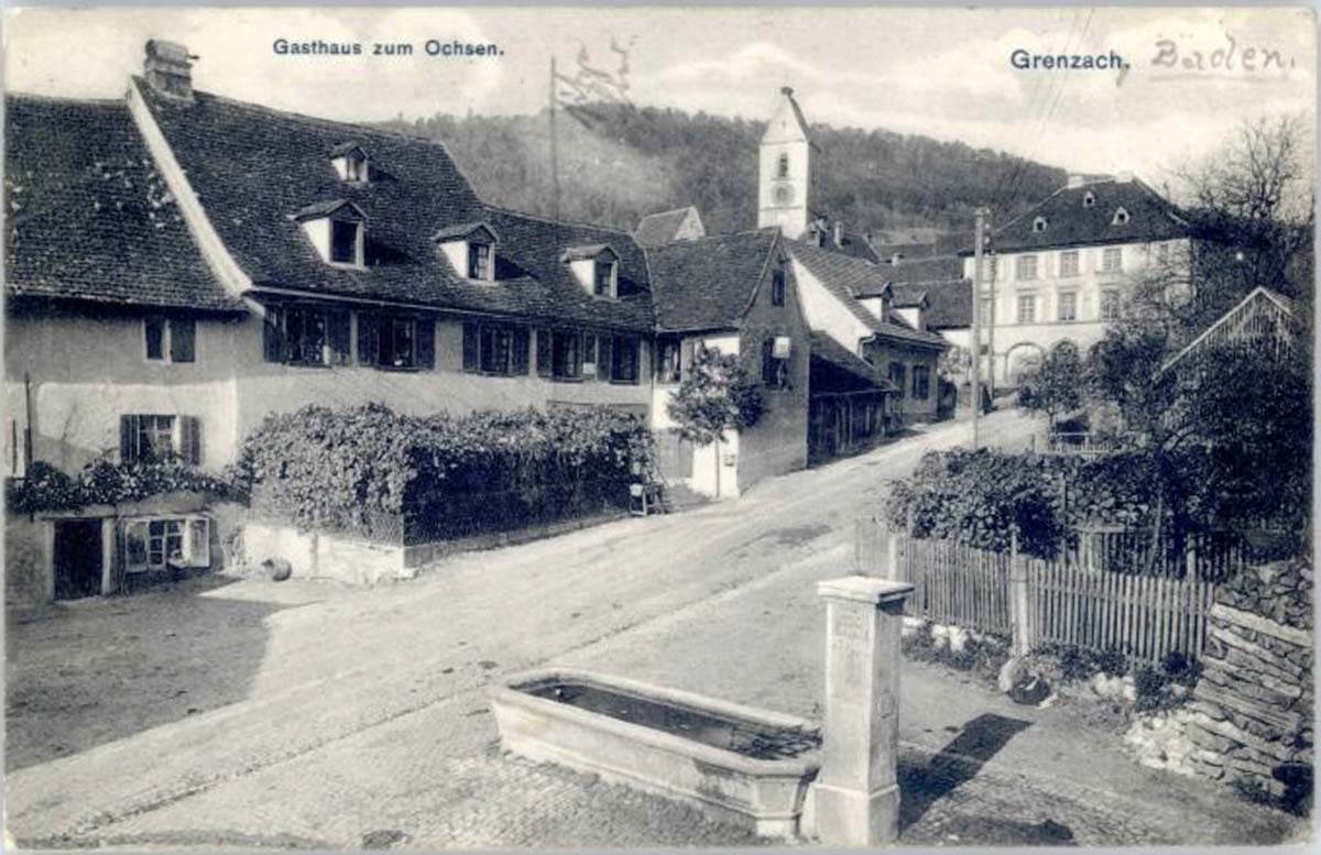 Grenzach-Wyhlen. Grenzach - Gasthaus zum Ochsen und brunnen, 1907