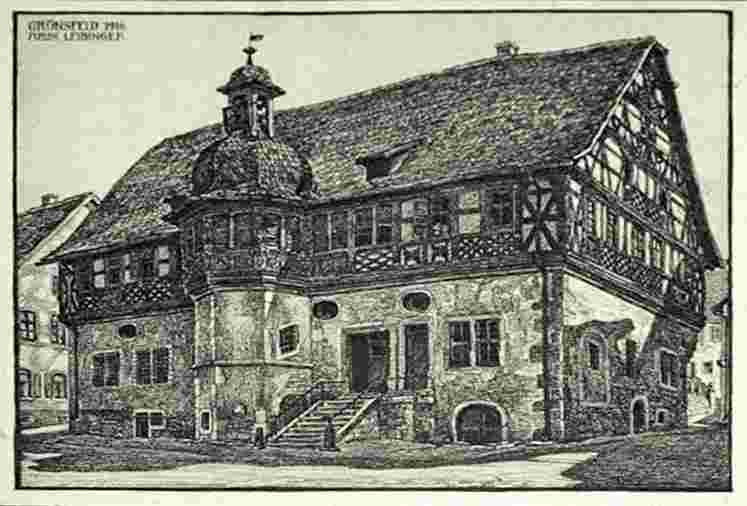 Grünsfeld. Rathaus, 1918