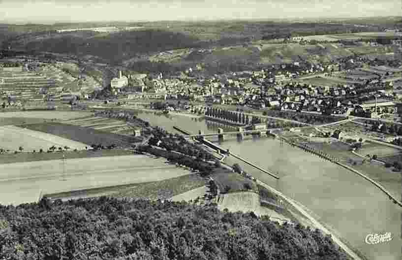 Gundelsheim. Panorama der Stadt
