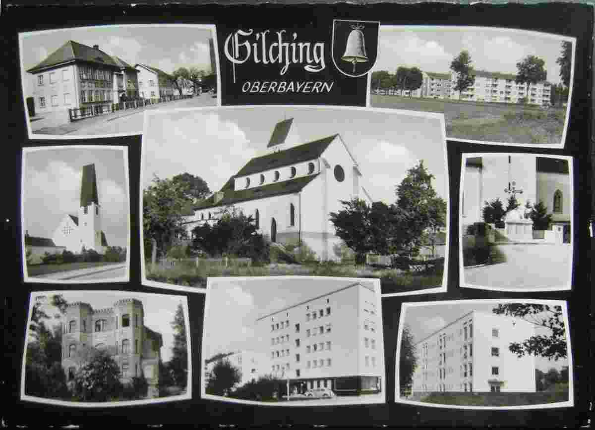 Panorama von Gilching, um 1960s