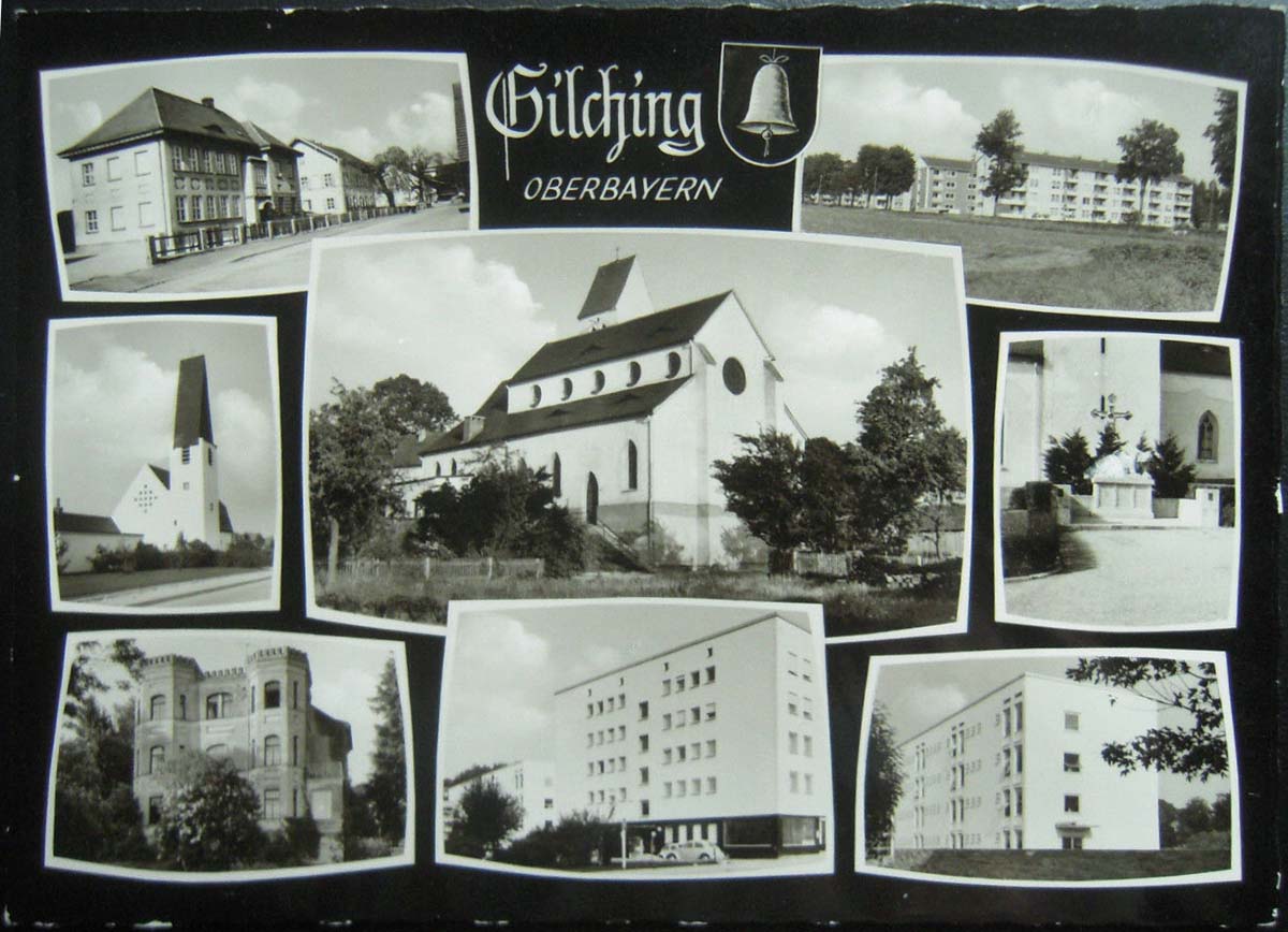 Panorama von Gilching, um 1960s
