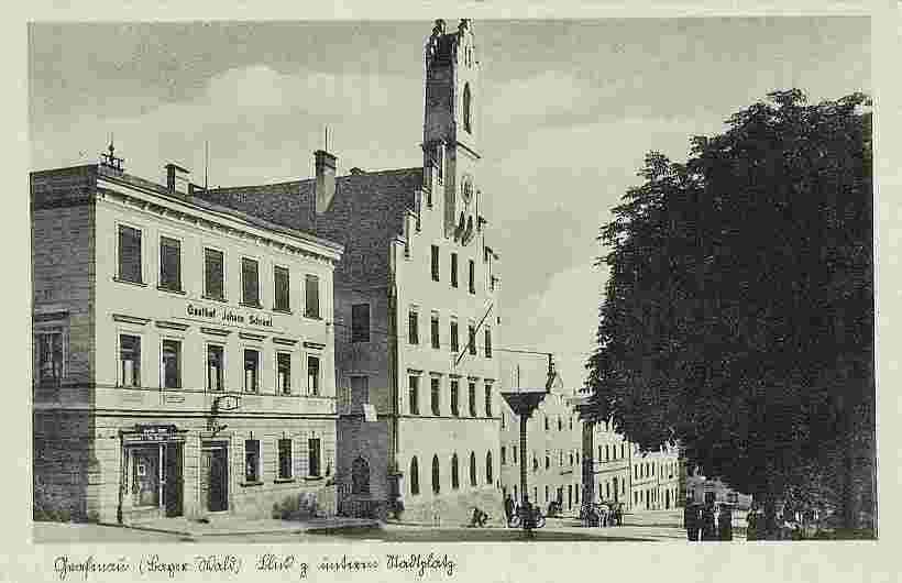 Grafenau. Gasthof Johann Schraml, Stadtplatz, 1944