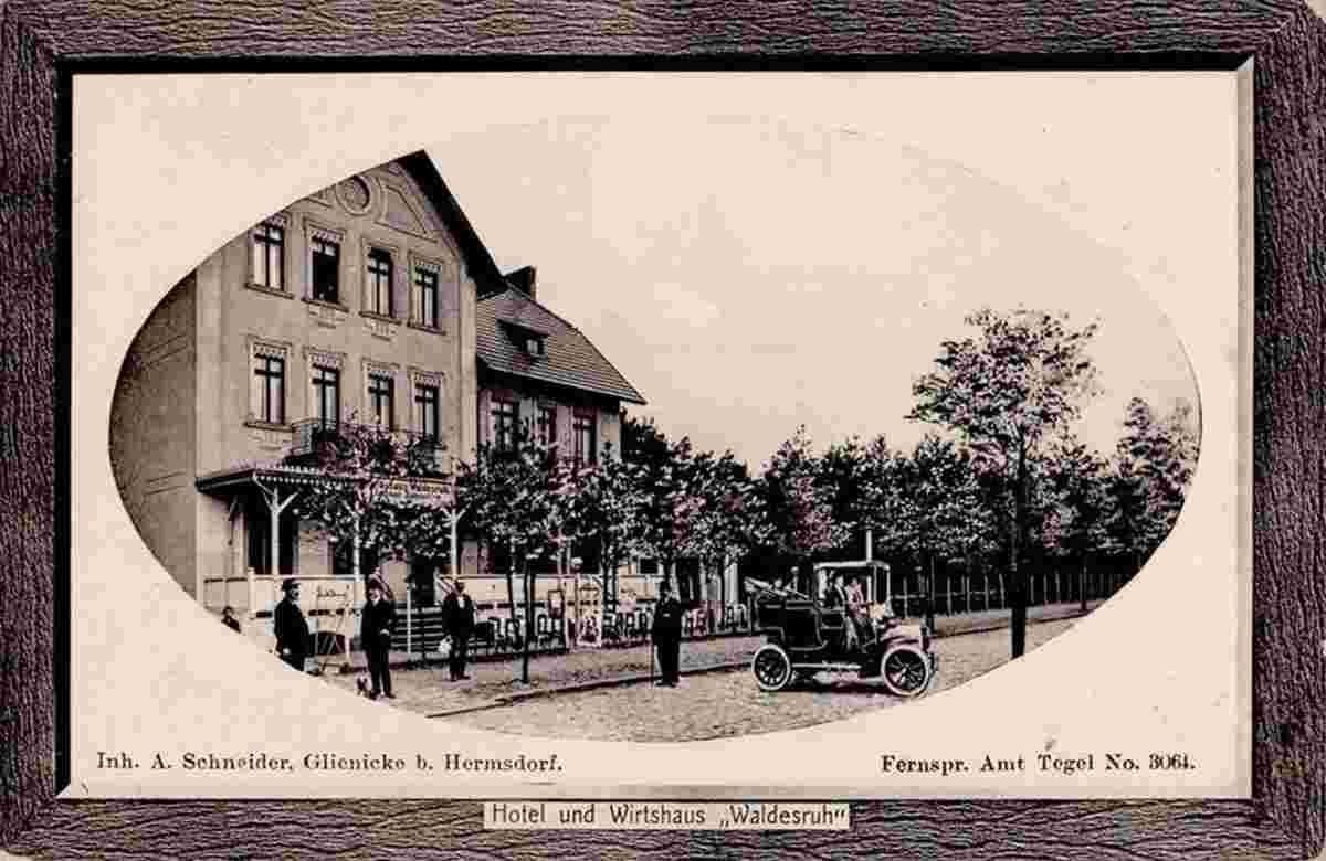Glienicke (Nordbahn). Hotel Gasthaus 'Waldesruh', inhaber A. Schneider