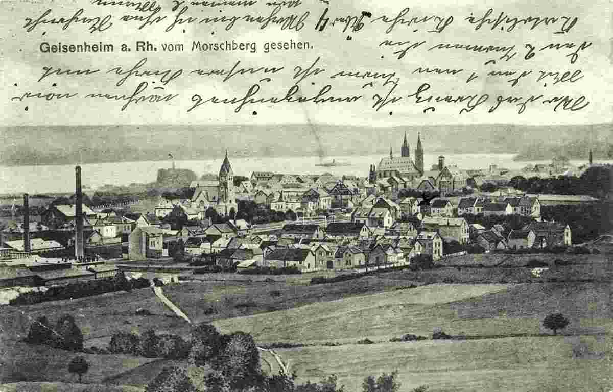Geisenheim. Stadtansicht vom Morschberg, 1915
