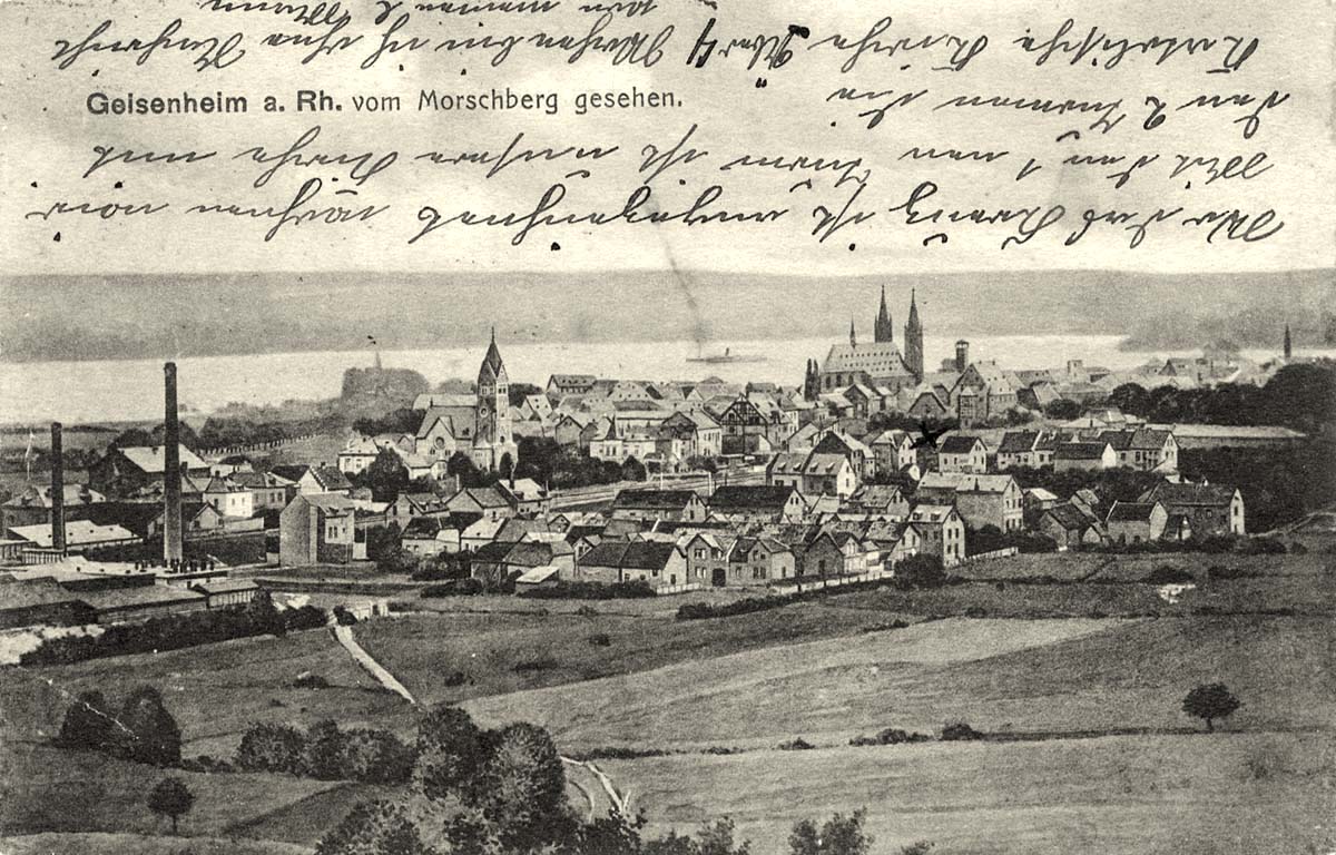 Geisenheim. Stadtansicht vom Morschberg, 1915