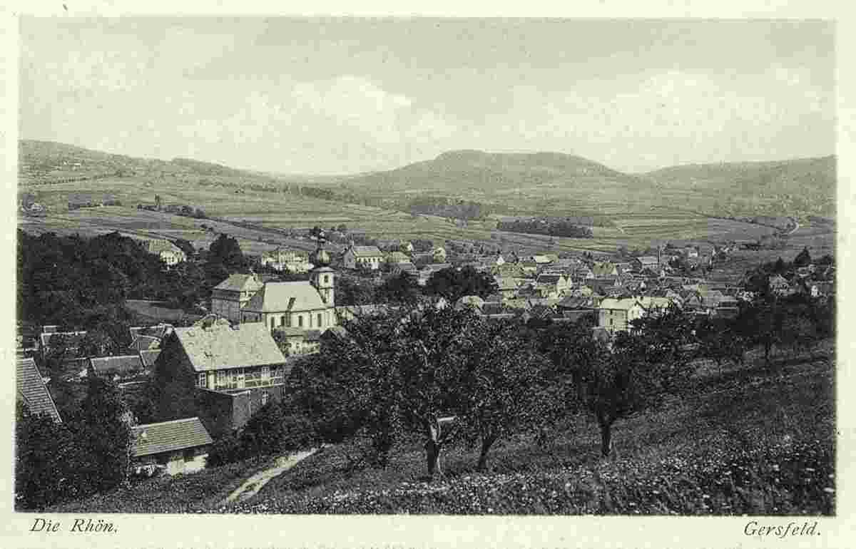 Gersfeld. Stadt- und Landschaftsansicht, 1921