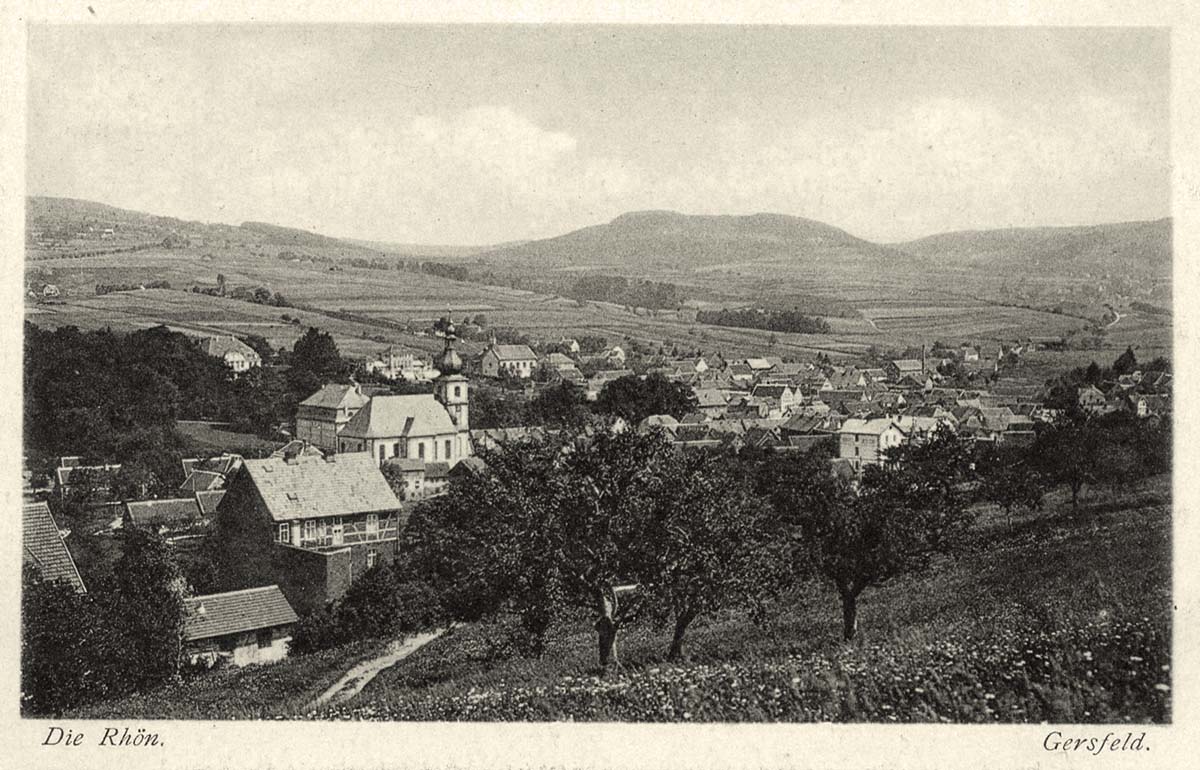Gersfeld (Rhön). Stadt- und Landschaftsansicht, 1921