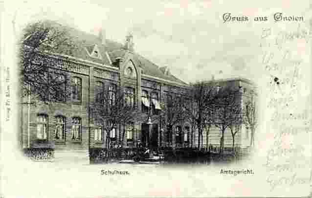 Gnoien. Schulhaus und Amtsgericht, 1900