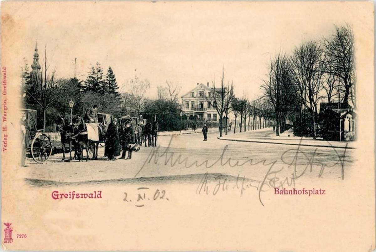 Greifswald. Bahnhofsplatz, 1902