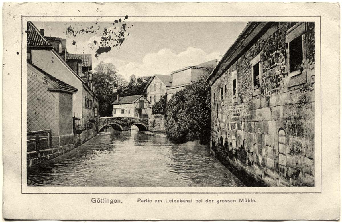 Göttingen. Leinekanal bei der grossen Mühle, 1912