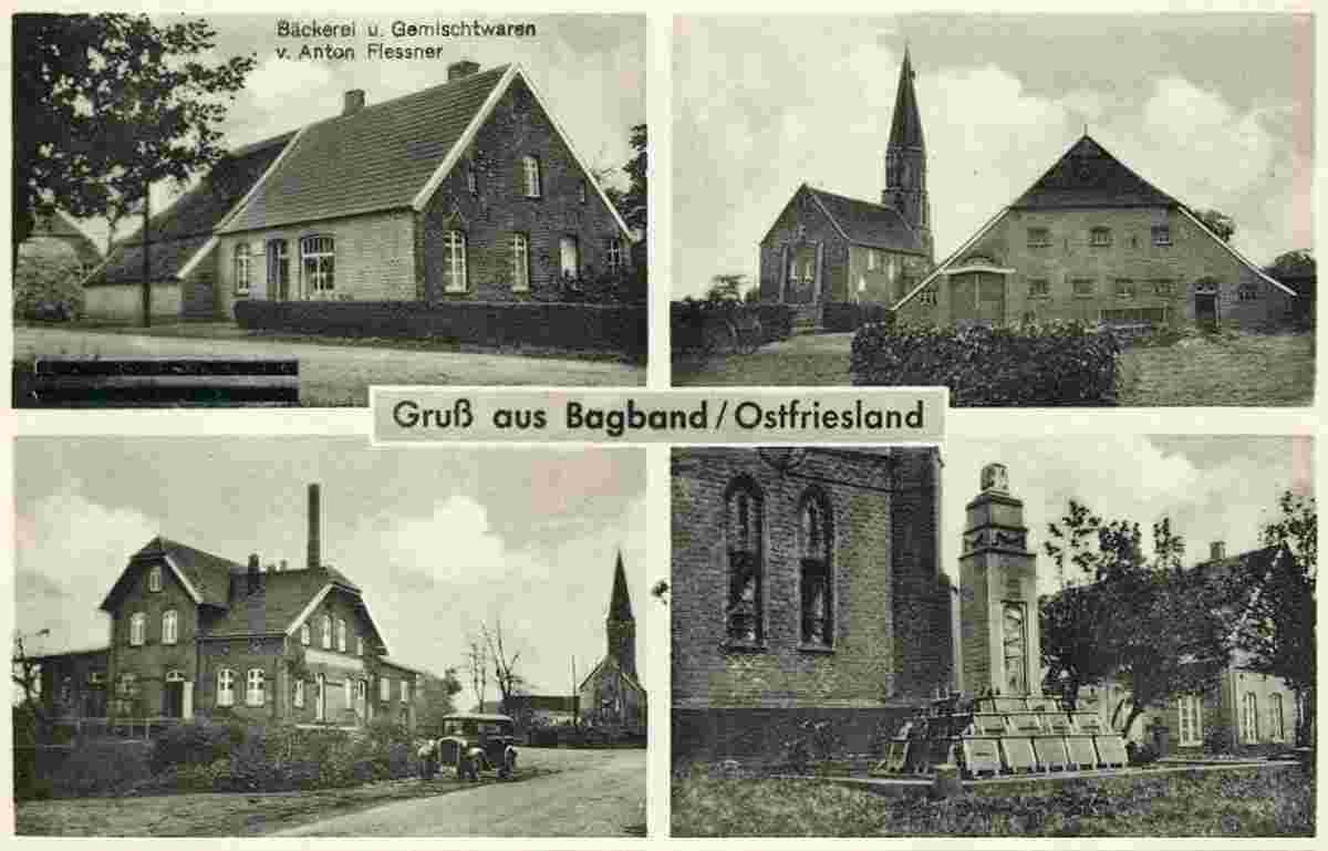 Großefehn. Bagband - Blick auf Dorf, 1934