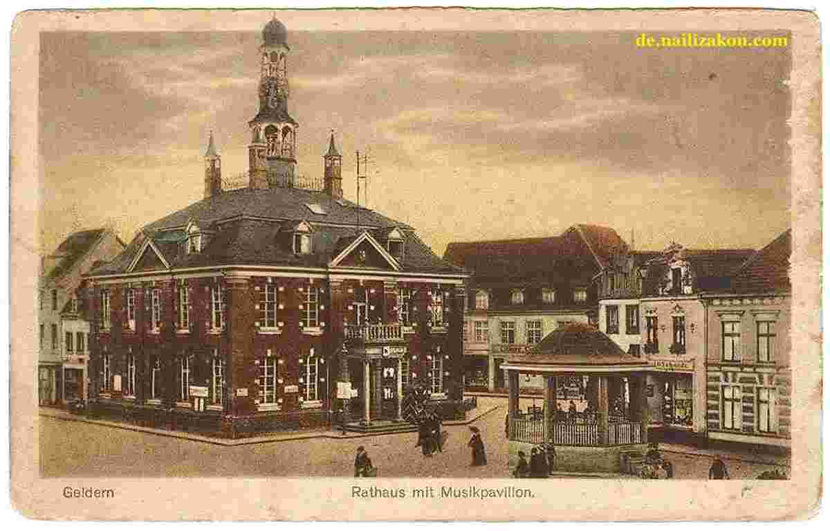 Geldern. Rathaus mit Musikpavillon, 1923