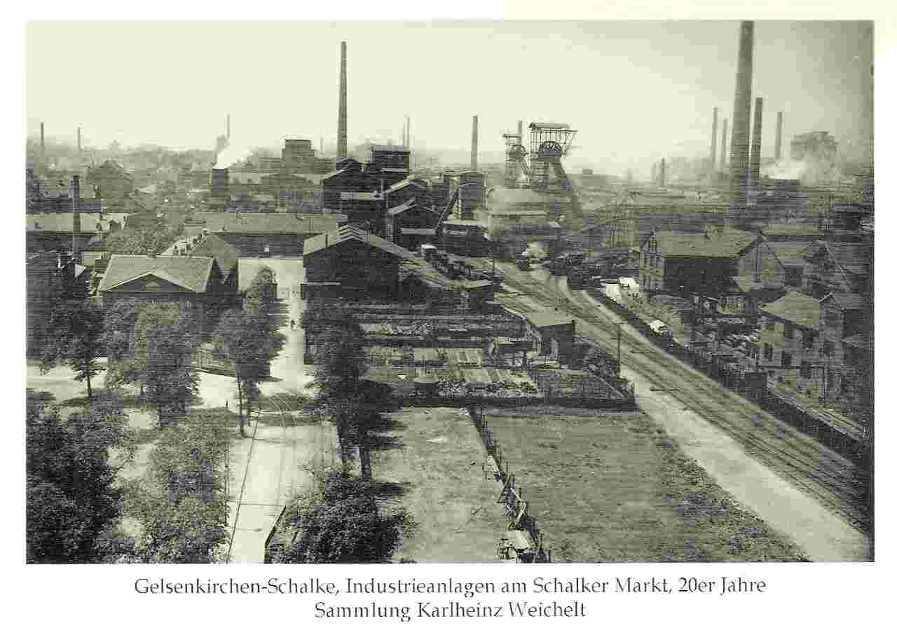 Gelsenkirchen. Industrieanlagen am Schalker Markt, 20er Jahre