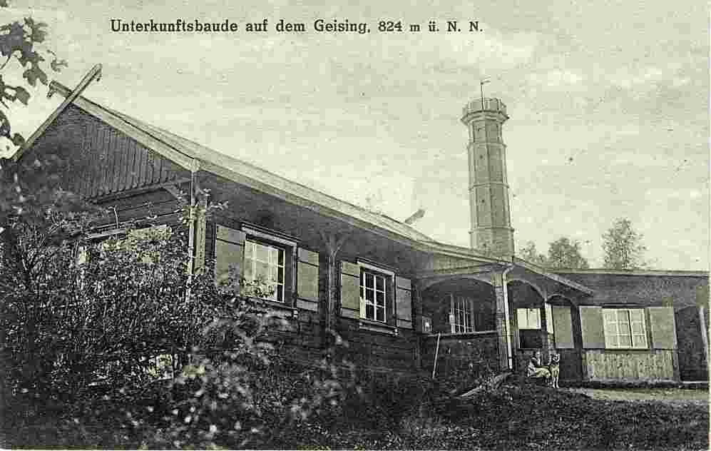 Geising. Geisingberg mit Luisenturm und Unterkunftshaus