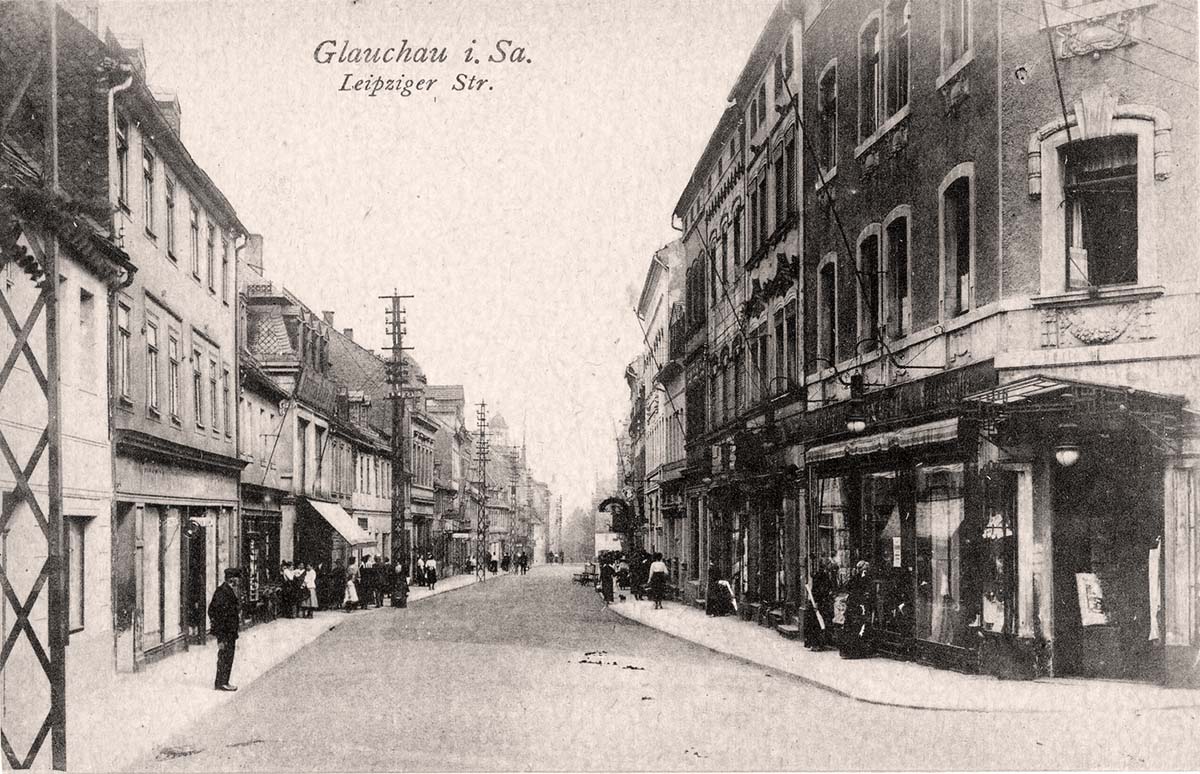 Glauchau. Leipziger Straße, 1921