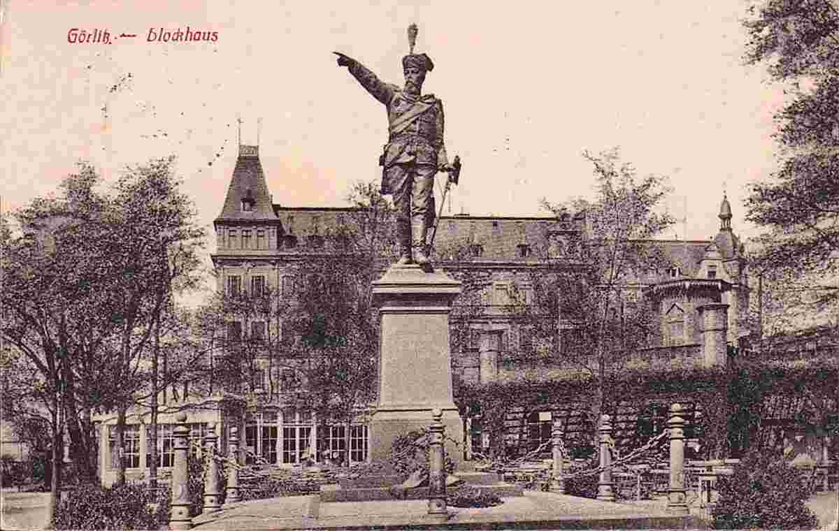 Görlitz. Blockhaus mit Prinz Friedrich-Karl-Denkmal, 1920